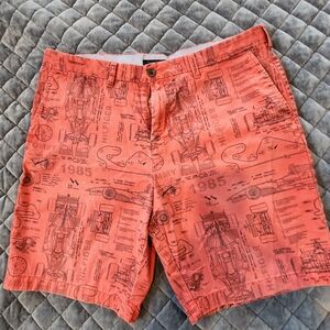 Tommy Hilfiger Red Graphic Print Shorts Size 38
